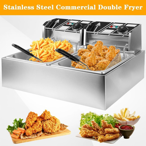 12l electric deep fryer dual - deep,