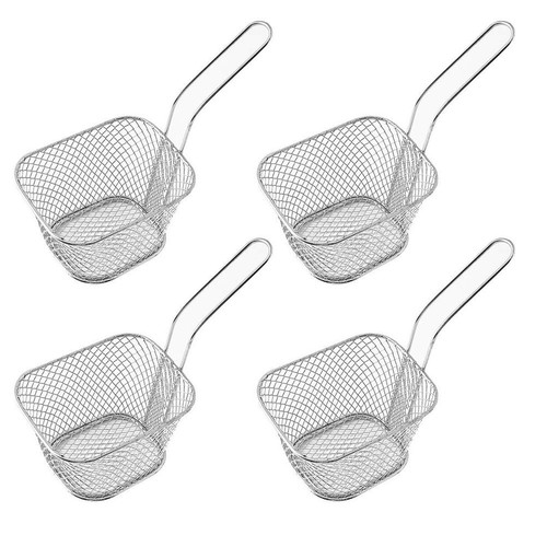 Pcs mini square fry baskets - 4,